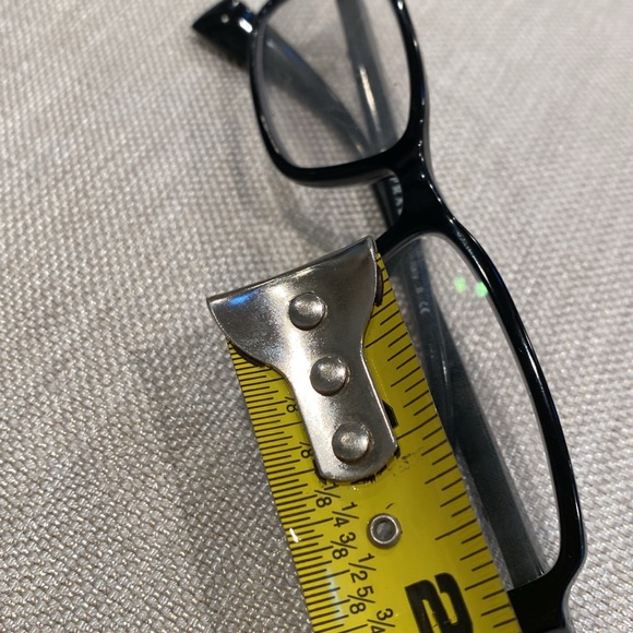 PRADA EYE GLASSES 🤓 VPS 04B 53 15 1AB 101 140 black frame side logo & flap case - Picture 9 of 16